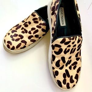 Steve Madden leopard slip on sneakers. Size 6.5